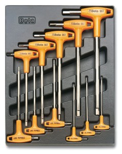 WKŁAD PROFILOWANY TWARDY Z ZESTAWEM 11 KLUCZY 96T, 2-10MM, MODEL 2424/T50