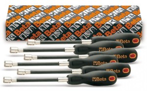 KOMPLET KLUCZY NASADOWYCH Z RĘKOJEŚCIĄ GIĘTKICH, 5-10MM, 6 SZTUK, W KARTONIE, MODEL 943FL/S6