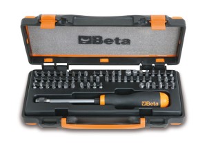 POKRĘTŁO DO KOŃCÓWEK WKRĘTAKOWYCH 1/4 855SR Z ZESTAWEM KOŃCÓWEK WKRĘTAKOWYCH, 61 ELEMENTÓW, W PUDEŁKU METALOWYM, MODEL 861/C61P