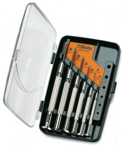 KOMPLET WKRĘTAKÓW PŁASKICH PRECYZYJNYCH 1229LP, 1, 2-3MM, 6 SZTUK, W PUDEŁKU Z TWORZYWA SZTUCZNEGO, MODEL 1229LP/A6