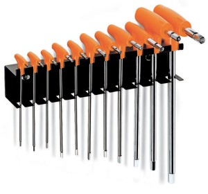 KOMPLET KLUCZY TRZPIENIOWYCH KĄTOWYCH, SZEŚCIOKĄTNYCH Z RĘKOJEŚCIĄ 96T, 2-10MM, 11 SZTUK, W WIESZAKU, MODEL 96T/SP11