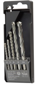 WIERTŁA CYLINDRYCZNE, DO BETONU, ŚR4-5-6-8-10, 5 SZTUK, DIN 8039 MODEL BM1919
