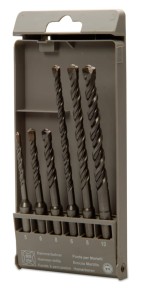 WIERTŁA DO BETONU Z CHWYTEM SDS PLUS, 6 SZTUK, 5-6X110 MM, 6-8-10-12X160 MM MODEL BM1929