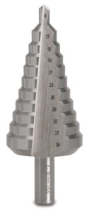 WIERTŁO STOŻKOWE STOPNIOWE, HSS, PG7-PG29, ŚR13-38 MM MODEL BM1942
