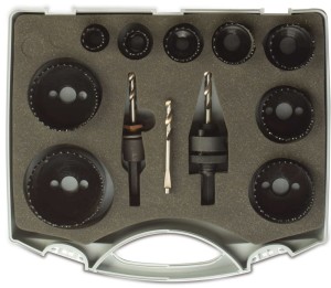 ZESTAW PIŁ OTWOROWYCH, BIMETALOWE HSS, ŚR19-22-29-35-38-44-51-57-64 MM, W WALIZCE, MODEL BM1959