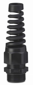 DŁAWIK KABLOWY IP68 ZE SPIRALNĄ OSŁONĄ PRZEWODU, GWINT M 16X1,5, CZARNY RAL 9005, Z USZCZELKĄ, OPAKOWANIE 25 SZTUK MODEL BM4917SN