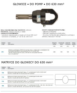 MATRYCA DO ŁĄCZNIKA TYPU C, 50 MM2, 70 MM2, DO GŁOWICY 270 MODEL BM770