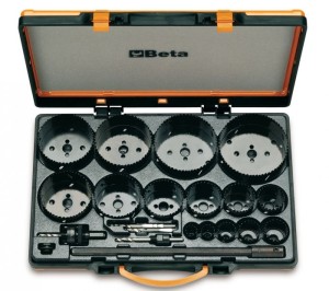 ZESTAW PIŁ OTWOROWYCH 450 Z AKCESORIAMI, 21 ELEMENTÓW, 19-114MM, W PUDEŁKU Z TWORZYWA METALOWYM, MODEL 450/C21
