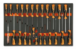 KOMPLET WKRĘTAKÓW 25SZT.W MIĘKKIM WKŁADZIE PROFILOWANYM, MODEL 2450/M195