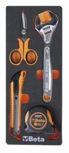 ZESTAW 4 NARZĘDZI W MIĘKKIM WKŁADZIE PROFILOWANYM, MODEL 2450/M292