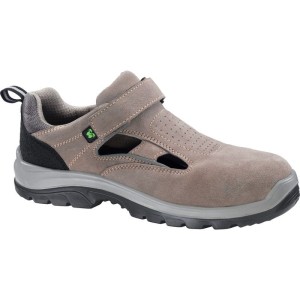 SANDAŁY ROBOCZE, PRZEWIEWNE, Z PERFOROWANEJ DWOINY ZAMSZOWEJ, ZAPINENE NA RZEP, PODNOSEK Z WŁÓKNA SZKLANEGO, WKŁADKA ANTYPREBICIOWA TEKSTYLNA NIEMETALOWA, MODEL 510707