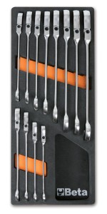 WKŁAD PROFILOWANY MIĘKKI Z ZESTAWEM 12 KLUCZY 142SN, 8-19MM, MODEL 2450/M46