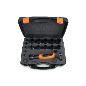 ZESTAW WYCINAKÓW RYMARSKICH 1105 Z UCHWYTEM, 3-30MM, 16 ELEMENTÓW, W PUDEŁKU Z TWORZYWA SZTUCZNEGO, MODEL 1105/C16T