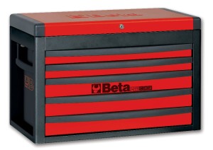 Skrzynia narzędziowa, z pięcioma szufladami, z blachy stalowej, lakierowana, czerwona, pusta, model 2300/RSC23-R