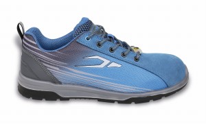 PÓŁBUTY ROBOCZE ZAMSZOWE, ZE WSTAWKAMI Z ODDYCHAJĄCEJ SIATECZKI, NIEBIESKIE, MODEL 7316NB