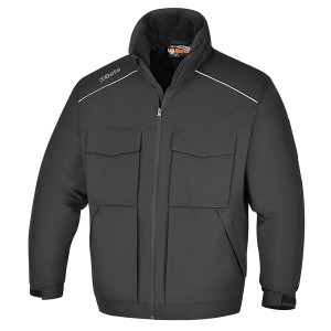 Kurtka robocza z wieloma kieszeniami, ocieplana, czarna, model 7750N