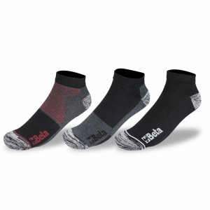 Skarpety z bawełny z recyklingu, palce i pięty z melanżowej dzianiny frotte, 3 pary, model 7430T