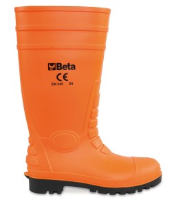 BUTY ROBOCZE WYSOKIE Z PCW I KAUCZUKU NITRYLOWEGO, POMARAŃCZOWE, MODEL 7328A