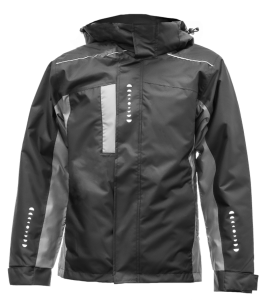 KURTKA ROB OCZA CZARNO-SZARA Z ELEMANTAMI OSTRZEGAWCZYMI, MODEL VWJK1059BG