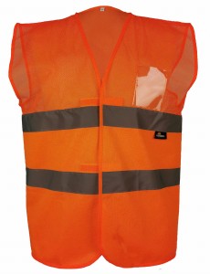 KAMIZELKA OSTRZEGAWCZA Z SIATECZKĄ, POMARAŃCZOWA, MODEL 201O