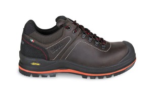 PÓŁBUTY BEZPIECZNE S3 SKÓRZANE WODOODPORNE, IZOLACJA SPODU OD CIEPŁA HI, PODESZWA VIBRAM, NOSEK WYŻEJ NALANY WZMOCNIONY PU, WSTAWKA W CZĘŚCI PIĘTOWEJ, PODNOSEK Z WŁÓKNA SZKLANEGO, WKŁADKA ANTYPRZEBICIOWA Z WŁÓKNA KOMPOZYTOWEGO, MODEL 7293HM