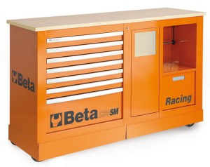 WÓZEK NARZĘDZIOWY TYPU RACING SM, Z BLACHY STALOWEJ, LAKIEROWANY POMARAŃCZOWY, PUSTY, MODEL 3900/C39SMO, 980X1540X520MM