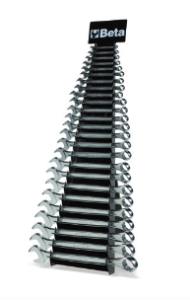KOMPLET KLUCZY PŁASKO-OCZKOWYCH 42, 6-32 MM, 25 SZTUK, W STOJAKU METALOWYM, MODEL 42/SP25