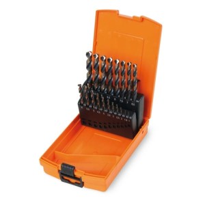 Komplet 19 wierteł krętych, cylindrycznych, szlifowanych, HSS, AISI M2, model 412M/SP19