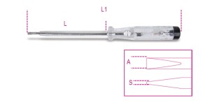 WKRĘTAK ZE WSKAŻNIKIEM NAPIĘCIA 150/220V, MODEL 1253, 3,5X100MM, NA BLISTRZE