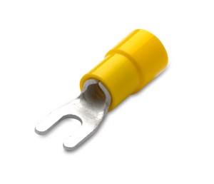 KOŃCÓWKA KABLOWA IZOLOWANA WIDEŁKOWA, 6/4, PVC, ŻÓŁTE, ZAKRES 4-6 MM2, OPAKOWANIE 50 SZTUK MODEL BM00320
