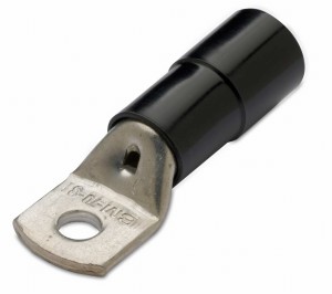 KOŃCÓWKA KABLOWA OCZKOWA RUROWA MIEDZIANA CYNOWANA IZOLOWANA, 50/12, 50 MM2, ŚR12, CZARNA, Z OTWOREM INSPEKCYJNYM, OPAKOWANIE 100 SZTUK MODEL BM008491