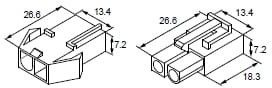 OBUDOWA IZOLACYJNA WTYKU ZŁĄCZA SERII M620, 2P, 300V, 15A, NYLON, OPAKOWANIE 500 SZTUK MODEL BM01032