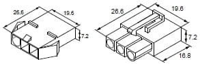 OBUDOWA IZOLACYJNA WTYKU ZŁĄCZA SERII M620, 3P, 300V, 14A, NYLON, OPAKOWANIE 500 SZTUK MODEL BM01033