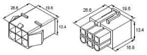 OBUDOWA IZOLACYJNA WTYKU ZŁĄCZA SERII M620, 6P, 300V, 12A, NYLON, OPAKOWANIE 300 SZTUK MODEL BM01036
