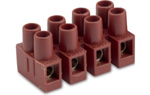 LISTWA ZACISKOWA WZMOCNIONA ŚRUBOWA, 4P, 2,5 MM2, Z OCHRONĄ PRZEWODU, POLAMID+25% WŁÓKNA SZKLANEGO, KOLOR BRĄZOWY, OPAKOWANIE 2000 SZTUK MODEL BM92FS4
