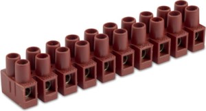 LISTWA ZACISKOWA WZMOCNIONA ŚRUBOWA, 10P, 2,5 MM2, POLAMID+25% WŁÓKNA SZKLANEGO, KOLOR BRĄZOWY, OPAKOWANIE 500 SZTUK MODEL BM92GF10
