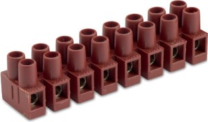 LISTWA ZACISKOWA WZMOCNIONA ŚRUBOWA, 8P, 2,5 MM2, POLAMID+25% WŁÓKNA SZKLANEGO, KOLOR BRĄZOWY, OPAKOWANIE 700 SZTUK MODEL BM92GF8