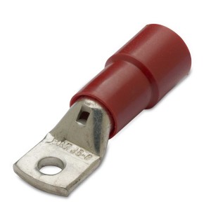KOŃCÓWKA KABLOWA OCZKOWA RUROWA MIEDZIANA CYNOWANA IZOLOWANA, 10/5, 10 MM2, ŚR5, CZERWONA, Z OTWOREM INSPEKCYJNYM, OPAKOWANIE 100 SZTUK MODEL BM00419