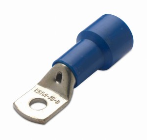KOŃCÓWKA KABLOWA OCZKOWA RUROWA MIEDZIANA CYNOWANA IZOLOWANA, 16/10, 16 MM2, ŚR10, NIEBIESKA, Z OTWOREM INSPEKCYJNYM, OPAKOWANIE 100 SZTUK MODEL BM00543