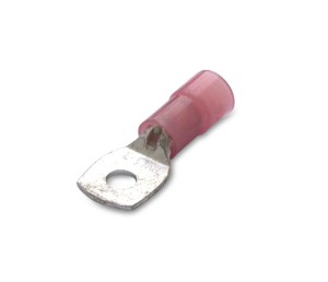 KOŃCÓWKA KABLOWA OCZKOWA RUROWA MIEDZIANA CYNOWANA IZOLOWANA, 1.5/5, 1.5 MM2, ŚR5, NYLON, CZERWONA, Z OTWOREM INSPEKCYJNYM, OPAKOWANIE 100 SZTUK MODEL BM001251