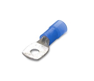 KOŃCÓWKA KABLOWA OCZKOWA RUROWA MIEDZIANA CYNOWANA IZOLOWANA, 2.5/5, 2.5 MM2, ŚR5, NIEBIESKA, NYLON, Z OTWOREM INSPEKCYJNYM, OPAKOWANIE 100 SZTUK MODEL BM002251