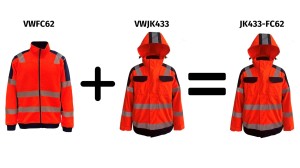 KURTKA P.DESZCZOWA Z PODPINKĄ ZESTAW JK433/FC62 POM-GRAN.