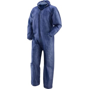 KOMBINEZON JEDNORAZOWY PLP BLUE Z KAPTUREM, 100% POLIPROPYLENU, GRANATOWY,