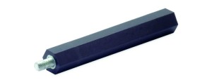 Wspornik dystansowy izolowany, gwint M5, wysokośc 25 mm, czarny, Polyester, opakowanie 50 sztuk