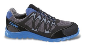 PÓŁBUTY BEZPIECZNE S1P Z SIATECZKI, ZE WSTAWKAMI Z PU I ZAMSZOWYM WZMOCNIENIEM NOSKA, PRZEWIEWNE, LEKKIE, PODNOSEK ALUMINIOWY, WKŁADKA ANTYPRZEBICIOWA Z WŁÓKNA KOMPOZYTOWEGO, SZYBKIE ZAPIECIE I TRADYCYJNE SZNUROWADŁA W KOMPLECIE, MODEL 7340B