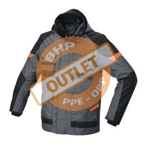 KURTKA DŁUGA (3 W 1) Z POLIESTRU OXFORD 300D POWLEKANEGO POLIURETANEM, WODOODPORNA, Z KAPTUREM CHOWANYM W KOŁNIERZU I ODPINANĄ CZARNĄ PODPINKĄ SŁUŻĄCĄ JAKO ODDZIELNA LEKKA KURTKA PIKOWANA ZE 100% POLIESTRU, KOLOR SZARO-CZARNY, MODEL 7734