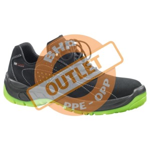 PÓŁBUTY BEZPIECZNE S1P TYPU SPORTOWEGO Z ZAMSZU, PODNOSEK STALOWY, TEKSTYLNA WKŁADKA ANTYPRZEBICIOWA ENIGMA T-SYSTEM, PERFOROWANE, KOLOR: CZARNO-ZIELONY, MODEL 510198