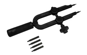 NARZĘDZIE DO MONTAŻU I DEMONTAŻU PIERŚCIENI ZABEZPIECZAJĄCYCH WEWNĘTRZNYCH I ZEWNĘTRZNYCH,  ŚREDNICE KOŃCÓWEK 2.5-3-3.5MM, MODEL 1558/C4, W WALIZCE Z TWORZYWA SZTUCZNEGO