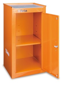 SZAFKA NARZĘDZIOWA BOCZNA Z WEWNĘTRZNĄ PÓŁKĄ, Z BLACHY STALOWEJ, LAKIEROWANA SZARA, PUSTA, DO WÓZKA 3800/C38, MODEL 3800/C38LAG, 410X430X455MM