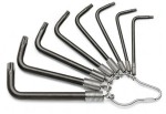 KOMPLET KLUCZY TRZPIENIOWYCH KĄTOWYCH PROFIL TORX 97TX, T9 - T40, 8 SZTUK NA ZAWIESZCE, MODEL 97TX/ST8